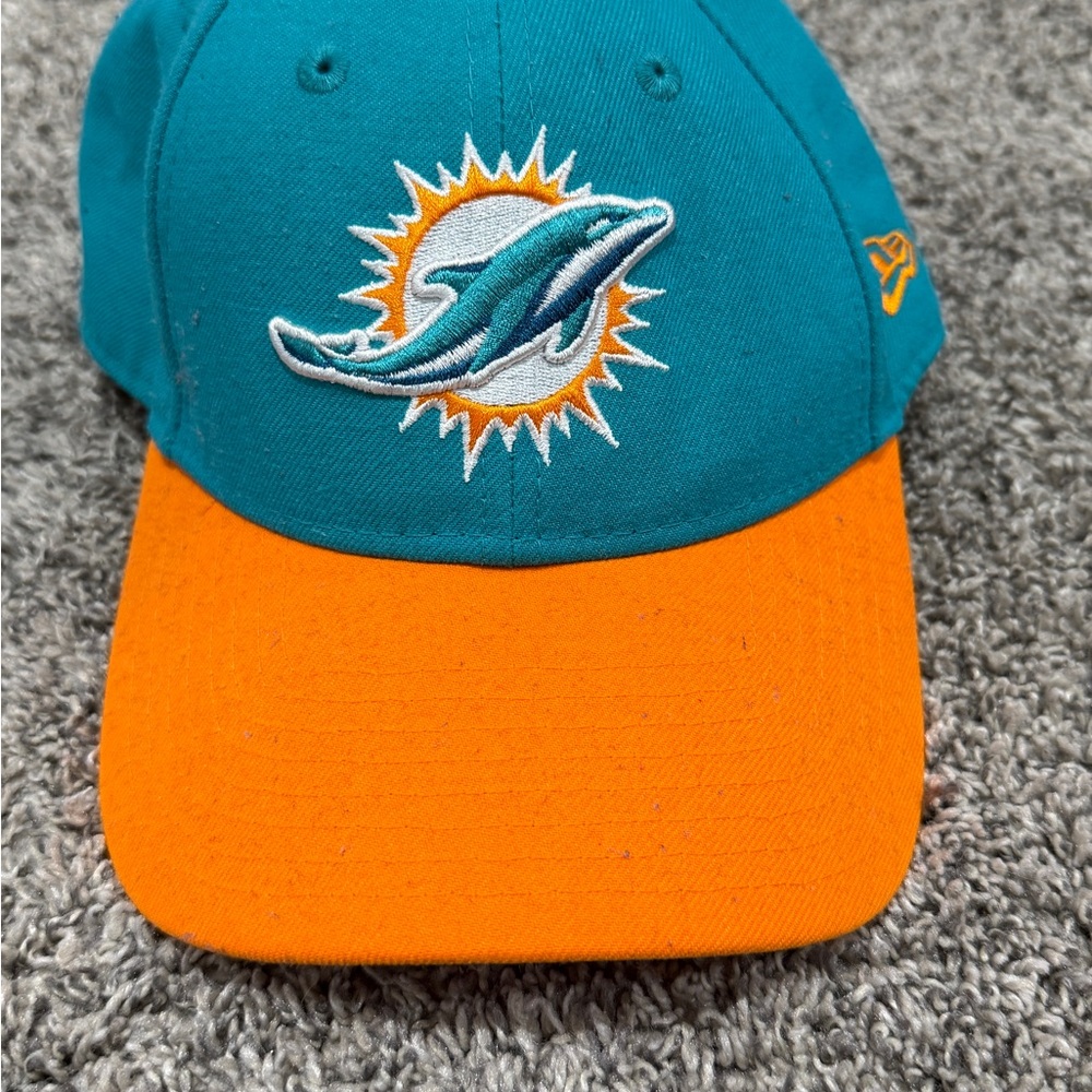 New Era Miami Dolphins 9FORTY Adjustable NFL Hat Teal Orange Embroidered Cap - Picture 1 of 3